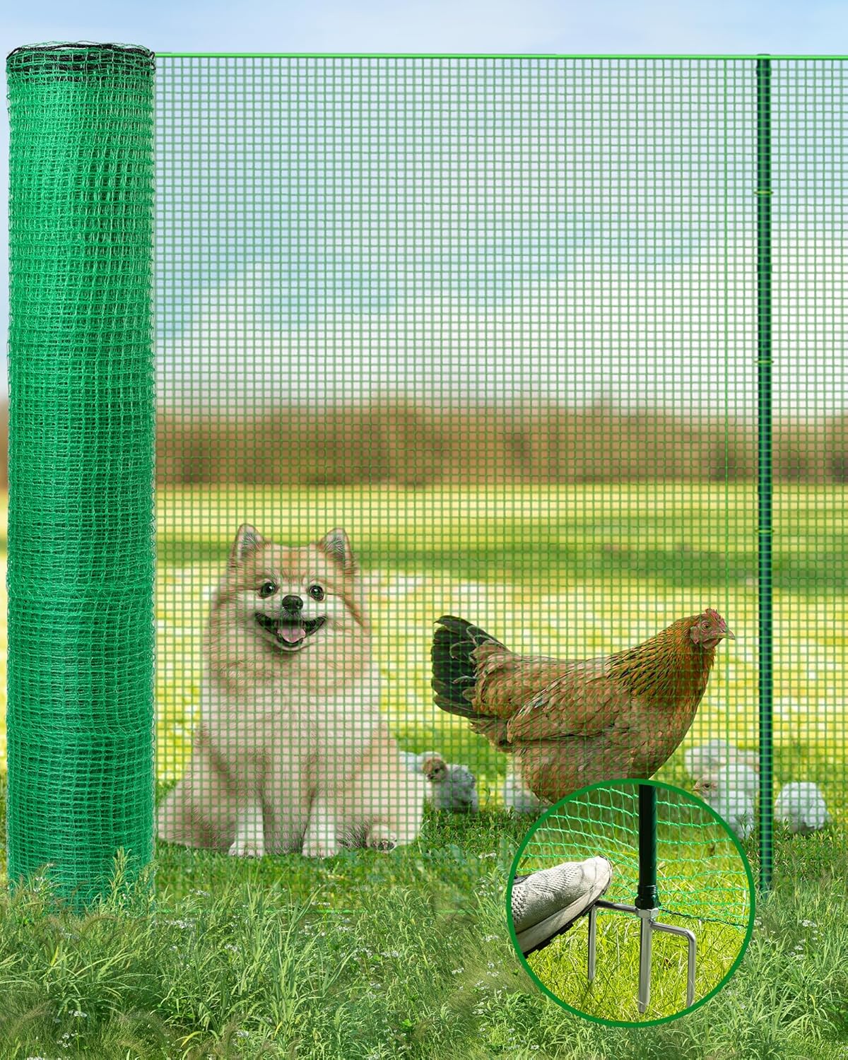 JivaJot 40in x 50ft Temporary Fence Kit – Pet & Garden Barrier
