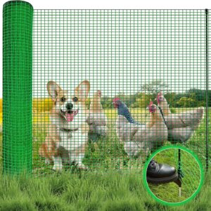 HIDALIFE 3'x50' Temporary Fence Kit - Heavy-Duty Plastic Mesh