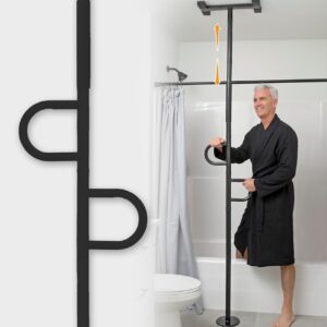 Stander Floor-to-Ceiling Grab Bar, No-Drill, Black