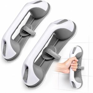 Mikogo Suction Grab Bars - No-Drill Shower Handles (2-Pack)