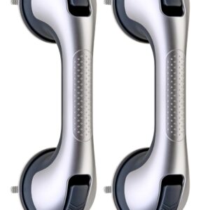 CIVJET Suction Shower Grab Bars - 2 Pack, No-Drill