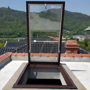 Brown Aluminum Skylight Cover 95x85cm - Insulated Roof Window