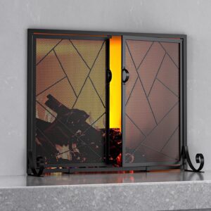 Fire Beauty Fireplace Screen with Hinged Doors - Large