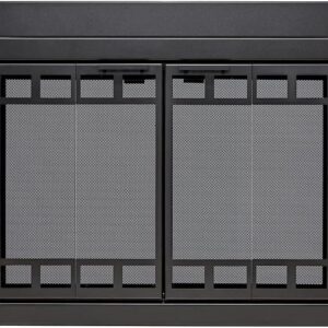 UniFlame Connor Black Bi-fold Fireplace Doors