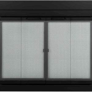 Pleasant Hearth Ascot Glass Fireplace Door - Black, Small