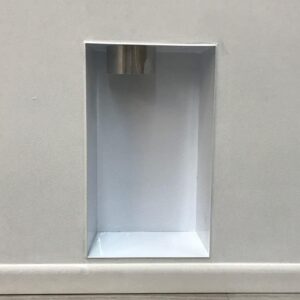 White Metal Dryer Vent Box for 2x6 Walls