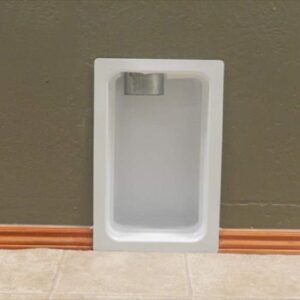 White Metal Dryer Vent Box for 2x4 Walls