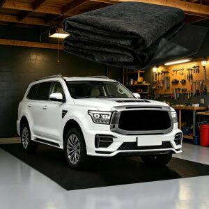 7'4x17' Garage Floor Mat – Oil Absorbent, Leak-Proof PE Backing