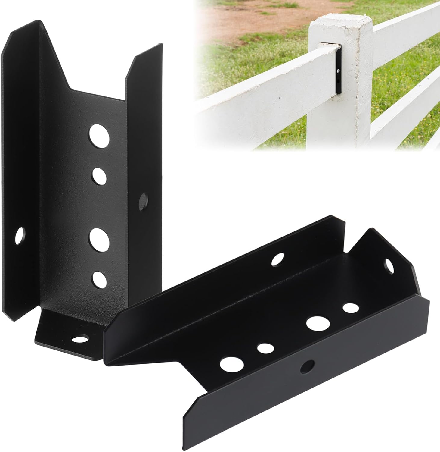 Black Steel 2x4 Fence Brackets - 40 Pack