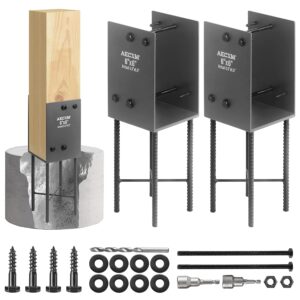 AECXM Heavy-Duty 6x6 Post Base Bracket (2-Pack)