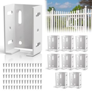 8-Pc Heavy Duty White Aluminum Fence Brackets