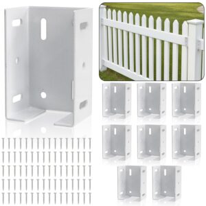 Goaste 8-Pack Heavy-Duty Aluminum Fence Brackets, White