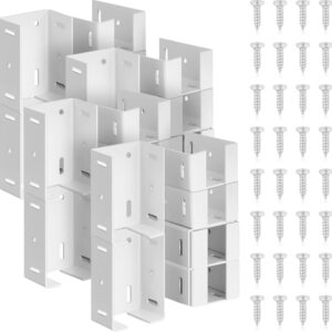 Hicarer 16-Pc Heavy-Duty Aluminum Fence Brackets w/Screws