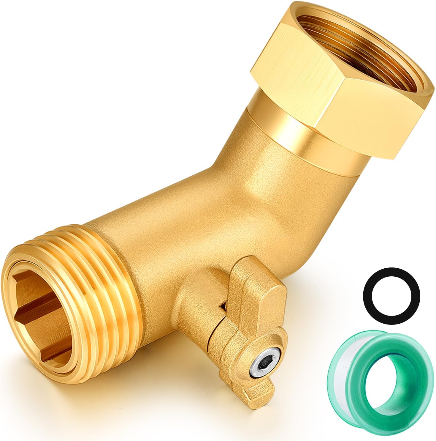 SIGURANTA 45° Brass Hose Bib Valve, 3/4" GHT