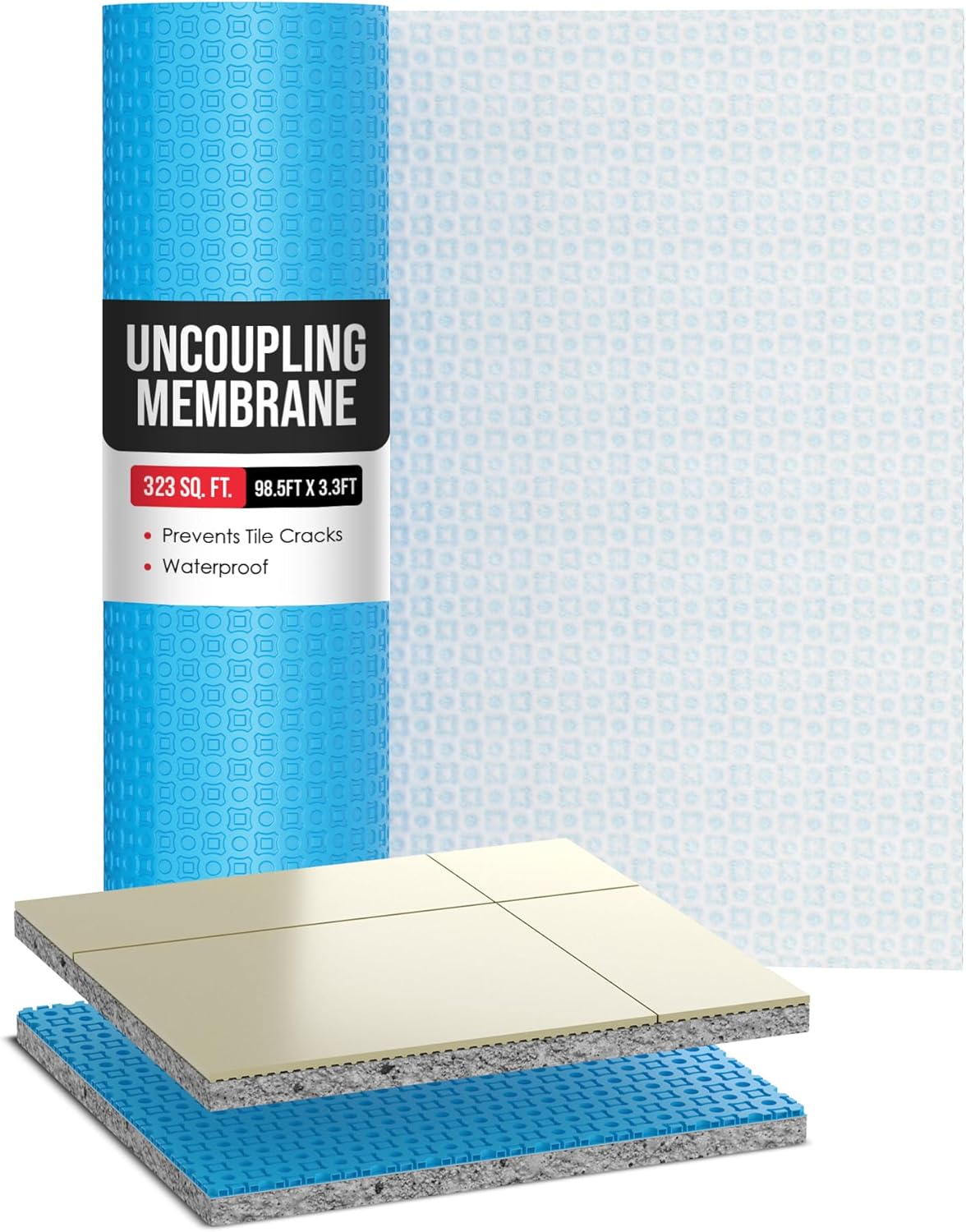 Houseables Tile Underlayment Membrane - 323 Sq Ft