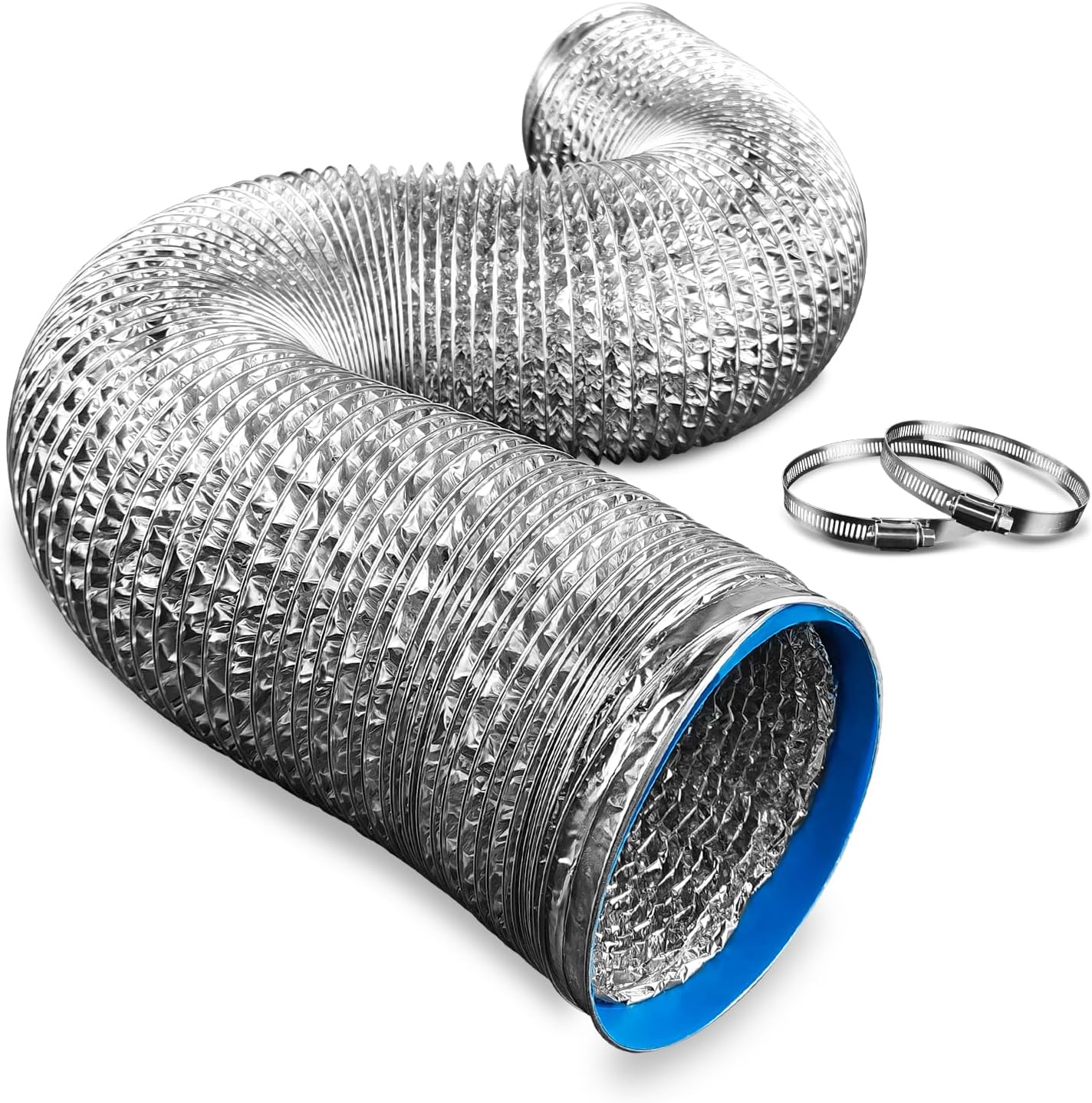 4 Inch x 16 ft Dryer Vent Hose - Flexible Aluminum Foil Ducting