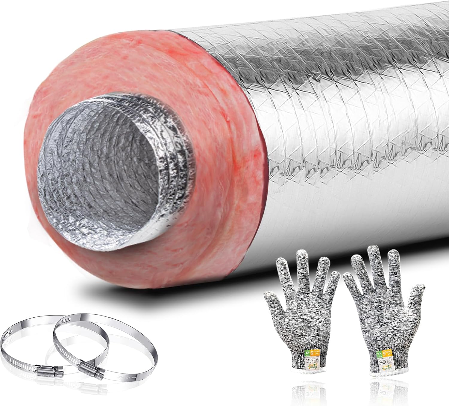 Cuchiilo 6" x 25ft Insulated Flex Duct R8 HVAC