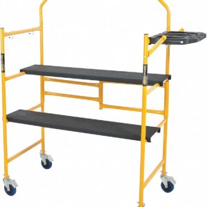 MetalTech 4 ft Rolling Scaffold Platform, Adjustable & Foldable