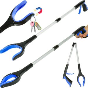 Voxlyte 2-Pack Grabber Tool, 32" Blue Reacher with Rotating Jaw