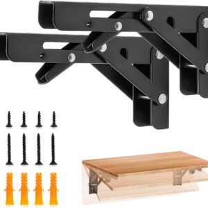JOY DECOR 6" Heavy-Duty Folding Shelf Brackets (2-Pack)