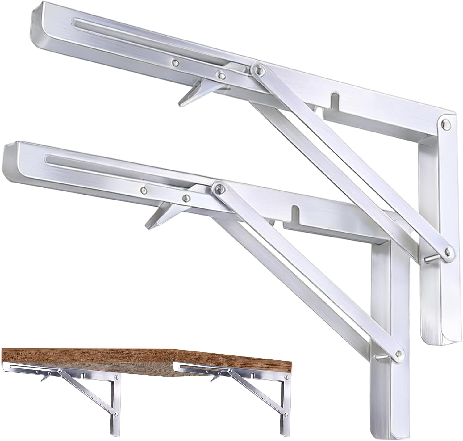 Sturdsay Heavy-Duty Folding Shelf Brackets (2-Pack, 8in)