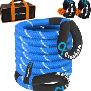 Kinetic Recovery Rope (Reflective) 1" x 30ft - 48,500LBS Heavy Duty Tow Rope, Blue