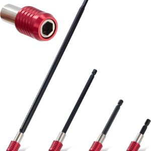 Magnetic Drill Bit Extensions 4-Pc Set (2"-12") 1/4" Hex