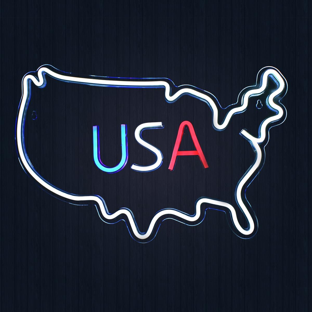 USA LED Neon Map Sign – Patriotic Wall Decor