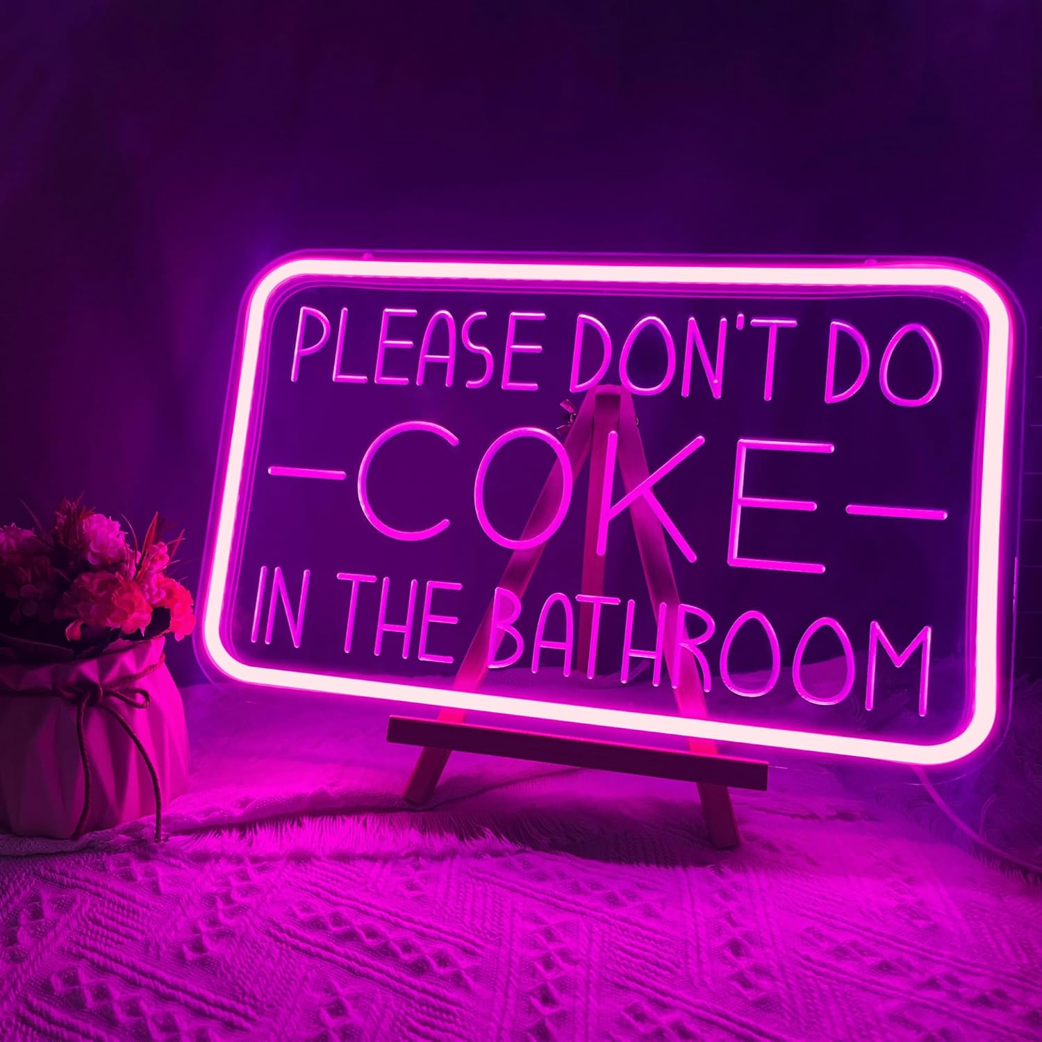 Funny Neon Bathroom Sign - USB LED Light Decor