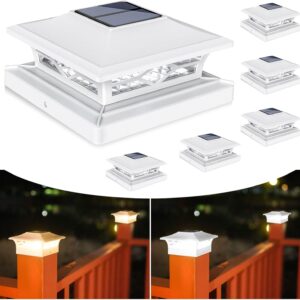 VOLISUN Solar Post Cap Lights - 6-Pack White