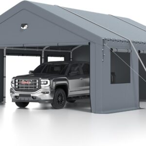 Heavy-Duty 20x20 Two-Car Carport with Side Doors