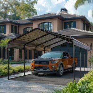 PHI VILLA 12x20 ft Heavy-Duty Metal Carport