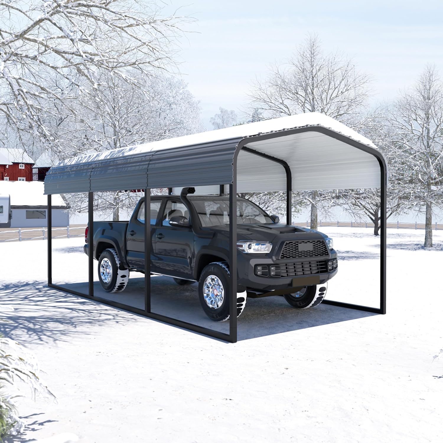 MUPATER 10'x15' Heavy-Duty Carport Canopy – Grey