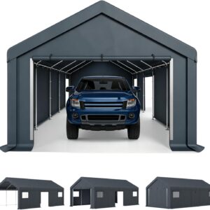PHI VILLA 13x24ft Carport Garage Shelter – Waterproof & UV Resistant
