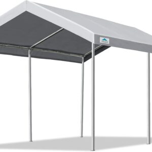 ADVANCE OUTDOOR Heavy Duty 10x15 ft Carport - Adjustable Height, Gray