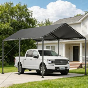 10x20 FT Heavy-Duty Carport Tent - Grey