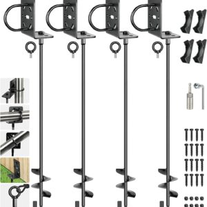 4-Pack 30" Heavy-Duty Ground Anchors Kit with Brackets
