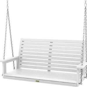 YEFU 2-Person Patio Swing – 660 lbs Capacity, All-Weather White