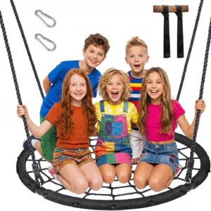 JupiterForce 48in Spider Web Swing – Kids & Adults, Black