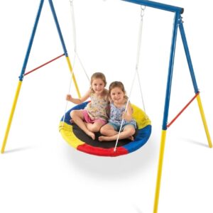440lb Heavy-Duty Saucer Swing w/ Frame (40" Blue)