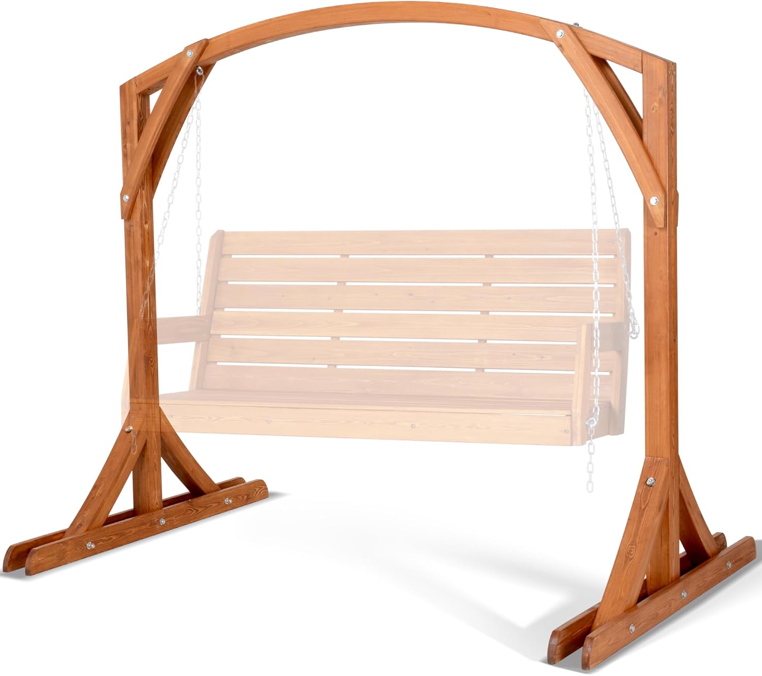 SUNCREAT Heavy Duty Wooden Swing Frame, 800 lbs Capacity