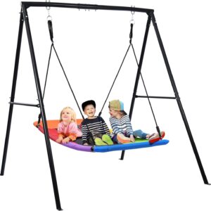 Trekassy A-Frame Swing Set - 60" Rainbow Swing, 440lbs Capacity