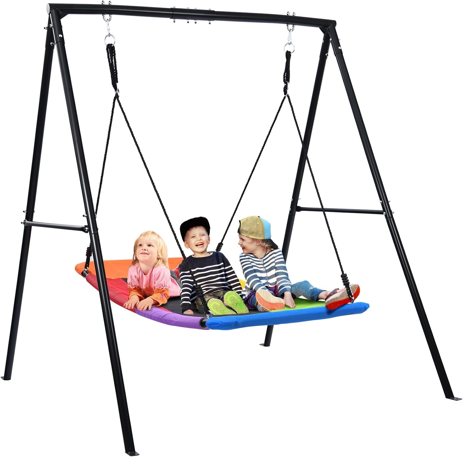 Trekassy A-Frame Swing Set - 60" Rainbow Swing, 440lbs Capacity