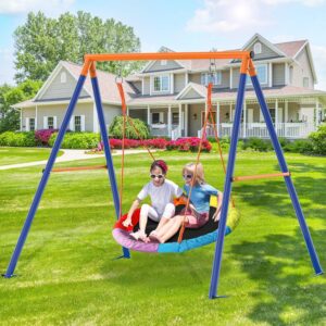 GIKPAL Kids Saucer Swing Set - 440 lb Steel Frame