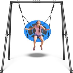 Trekassy Saucer Swing Set w/ Frame for Kids, 440lbs