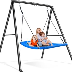 Trekassy 60" Saucer Swing Set - 440lb Heavy Duty Frame