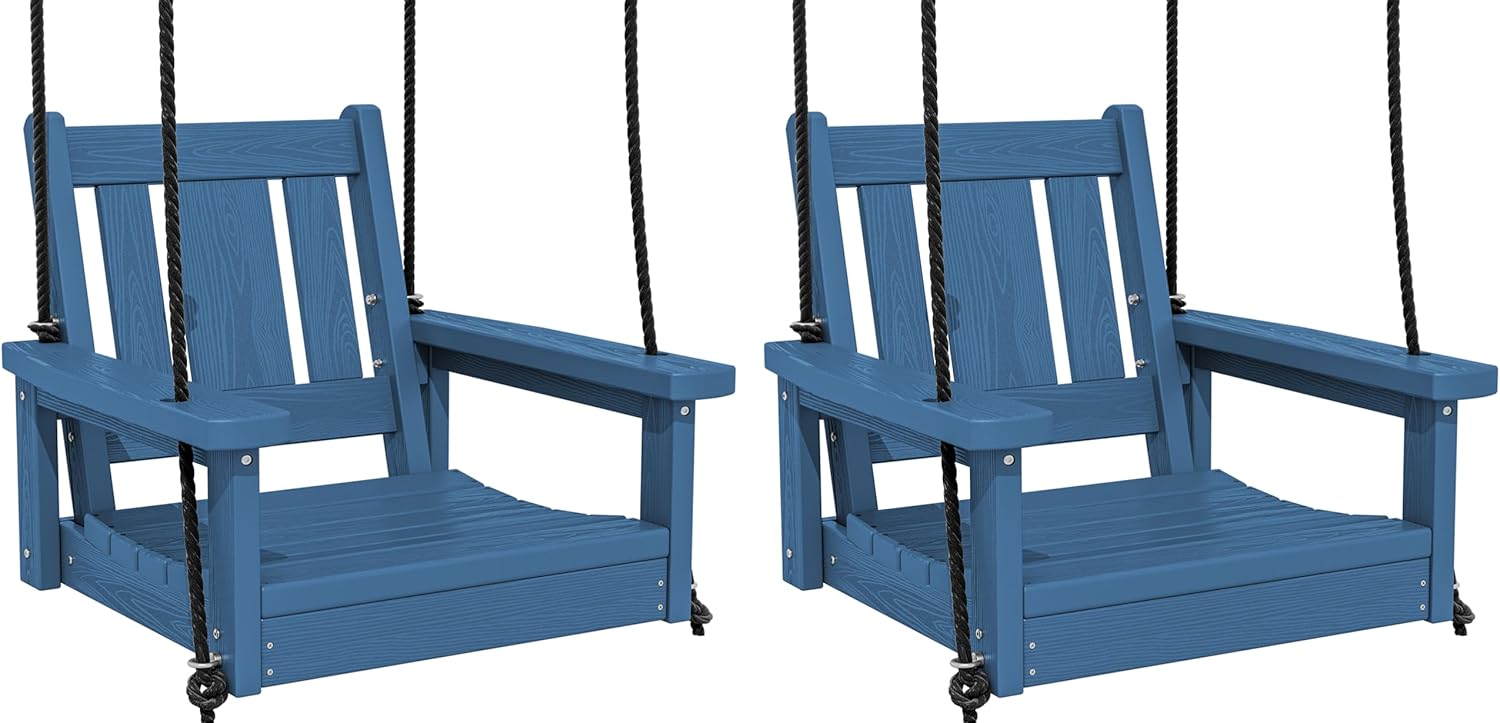 SERWALL Heavy Duty Porch Swing Set 2, Blue