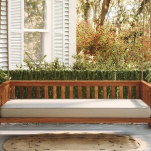 East Green Charleston Twin Outdoor Swing Bed - Acacia Wood