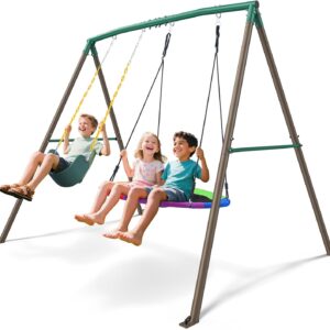 Trekassy Backyard Swing Set - 440lbs Capacity, 2 Seats