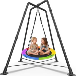 Decmuerx 35'' Saucer Swing Set - Indoor Outdoor Play